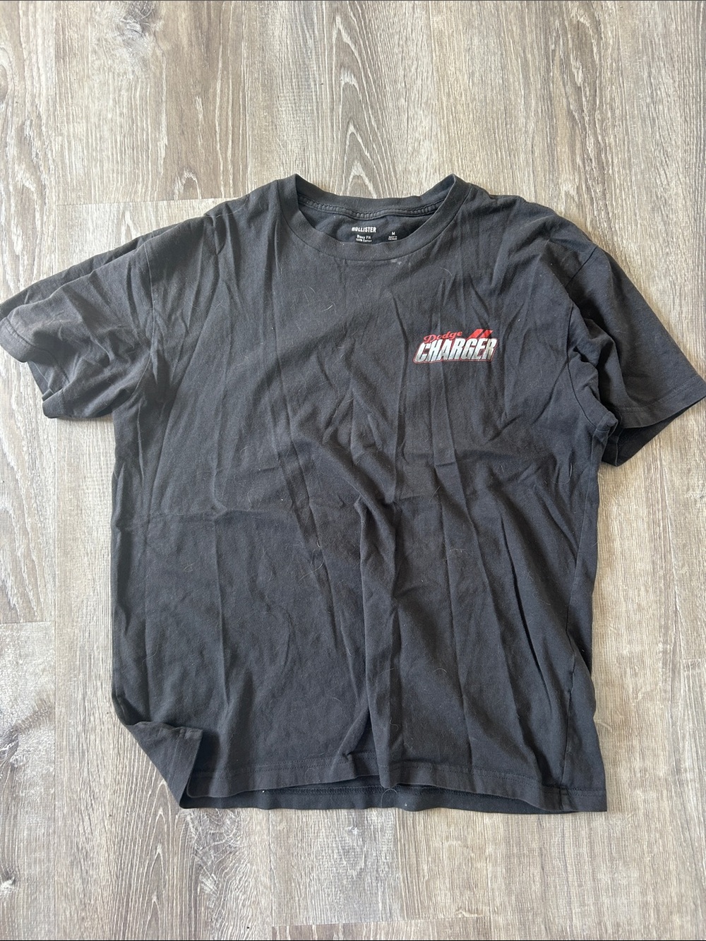 Hollister Black Short-Sleeve Charger Graphic Tee